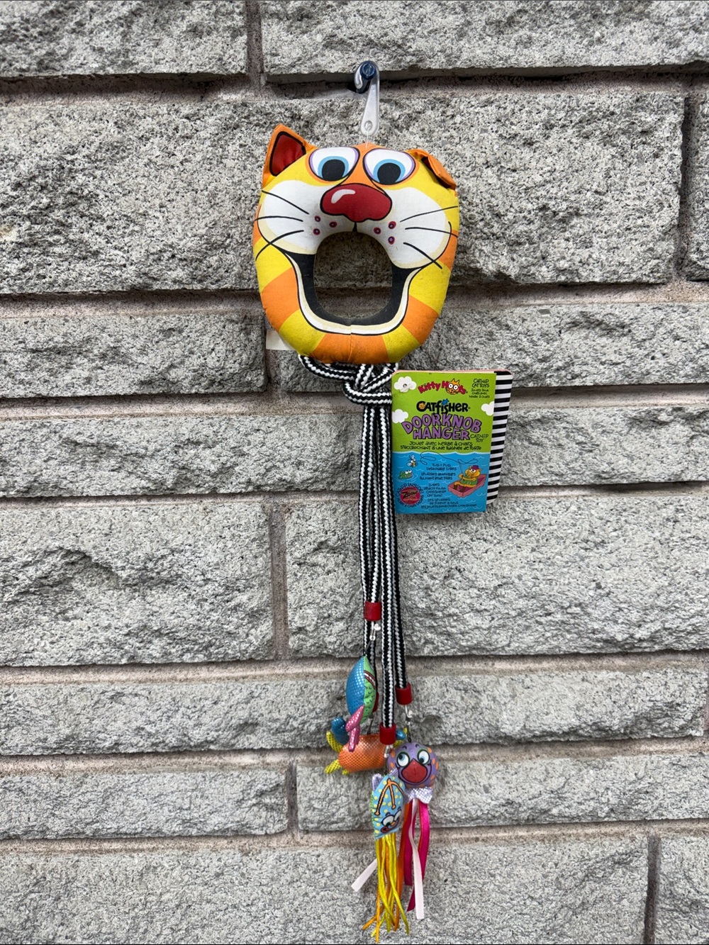 CatFisher Orange Striped Door Hanger Cat Toy - Interactive Dangling Play